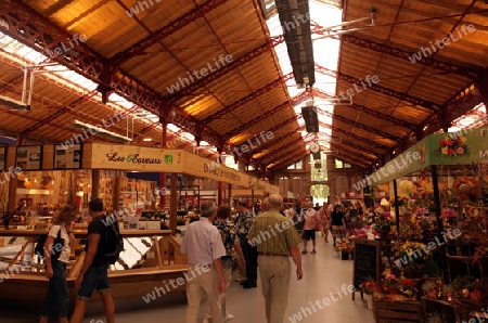 the Market Hall in the old city of Colmar in  the province of Alsace in France in Europe