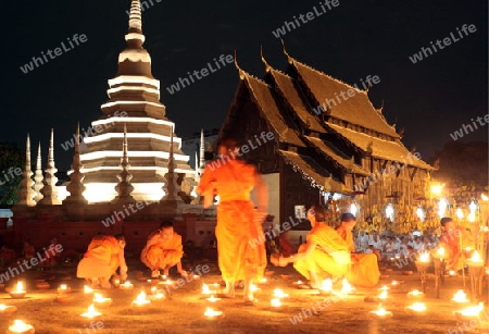 Die Architektur des Wat Phan Tao Tempel in Chiang Mai im Norden von Thailand