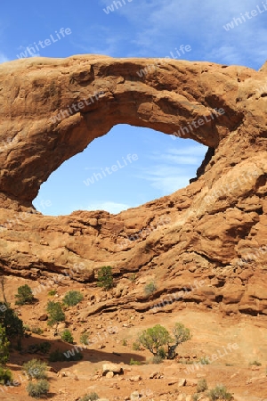 "South Window" im Abendlicht, Arches Nationalpark, Utah, USA