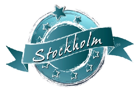 Stockholm - Banner, Logo, Symbol im Royal Grunge Style fuer Praesentationen, Flyer, Prospekte, Internet,...