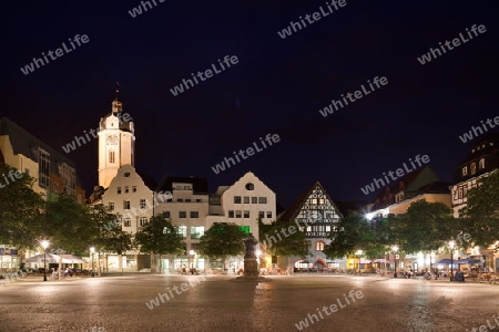 Jena Markt bei Nacht