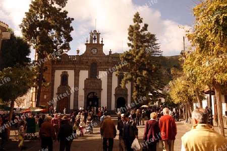 the church in the Village of Teror in the Mountains of central Gran Canay on the Canary Island of Spain in the Atlantic ocean.