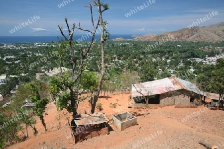 Die Landschaft oberhalb Dili der Hauptstadt von Ost Timor auf der in zwei getrennten Insel Timor in Asien.  