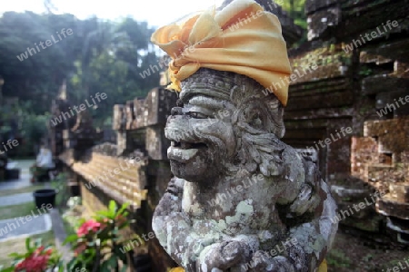 Asien, Suedost, Indonesien, Bali, Insel, Ubud, Tempel, Goa Gajah, Figur, Steinfigur,   (Urs Flueeler) 