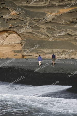 the Landscape of El Golfo on the Island of Lanzarote on the Canary Islands of Spain in the Atlantic Ocean. on the Island of Lanzarote on the Canary Islands of Spain in the Atlantic Ocean.
