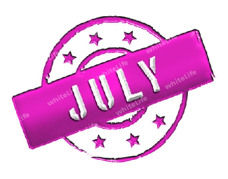 Sign, symbol, stamp or icon for your presentation, for websites and many more named JULY