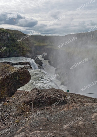 Der S?dwesten Islands, Der "Goldene Wasserfall" Gulfoss im "Goldenen Zirkel"