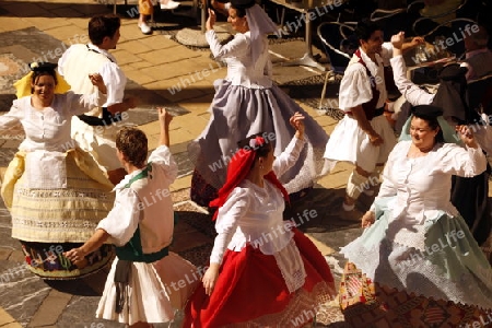 a Folklore Dance Show in the Pueblo Canario the city Las Palmas on the Canary Island of Spain in the Atlantic ocean.