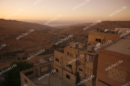 The Karak Castle in the Village of Karak in Jordan in the middle east.