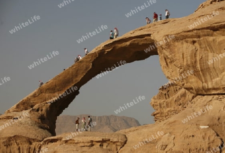 The Landscape of the Wadi Rum Desert in Jordan in the middle east.