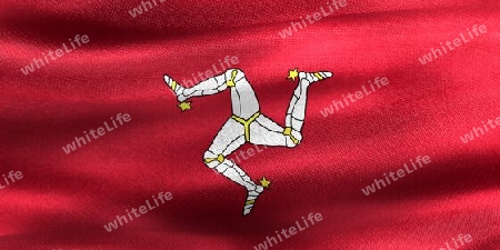 Isle of Man flag - realistic waving fabric flag