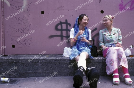 the revolucionary Rainbowkids in a squre in the City centre of Tokyo in Japan in Asia,



