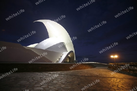 The Auditorio and Theater of the City of Santa Cruz on the Island of Tenerife on the Islands of Canary Islands of Spain in the Atlantic.  