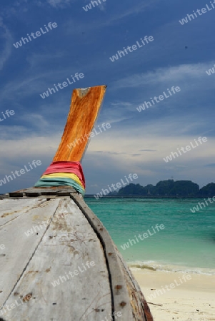 A Beach on the Island of Ko PhiPhi on Ko Phi Phi Island outside of the City of Krabi on the Andaman Sea in the south of Thailand. 