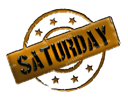 Sign, symbol, stamp or icon for your presentation, for websites and many more named SATURDAY