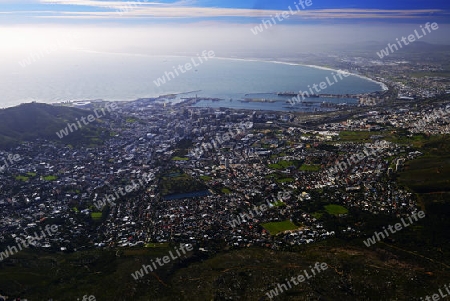  Kapstadt, gesehen vom Tafelberg, Kapstadt, West Kap, Western Cape, S?dafrika, Afrika