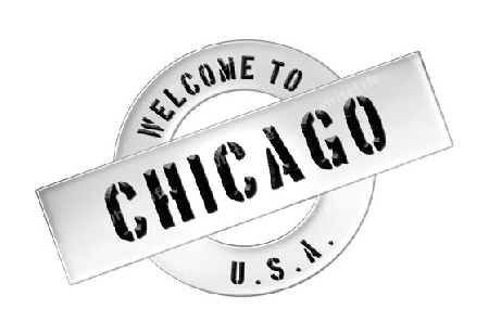 Illustration of WELCOME TO CHICAGO as Banner for your presentation, website, inviting...