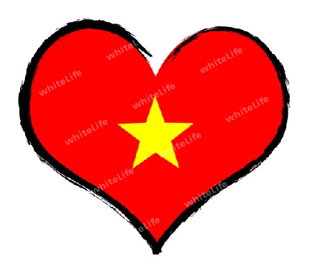 Heartland - Vietnam - The beloved country as a symbolic representation as heart - Das geliebte Land als symbolische Darstellung als Herz