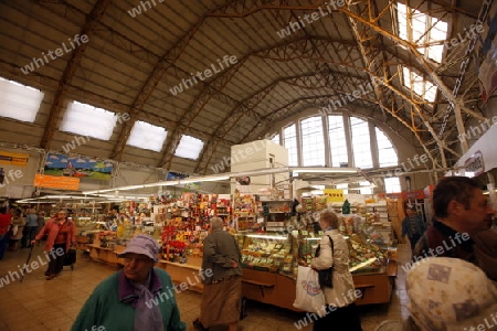 Die Markthalle in der Altstadt von Riga der Hauptststadt von Lettland im Baltikum in Osteuropa.  