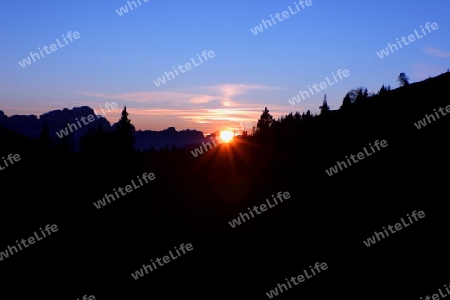 Sonnenuntergang Blick vom Dobratsch