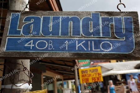 Ein Laundry Shop auf der Insel Ko Tao im Golf von Thailand im Suedwesten von Thailand in Suedostasien. 