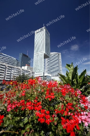 The Down Town of the new and modern City of Warsaw in Poland, East Europe.