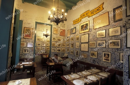 the Bar La Bodeguita del medio in the city of Havana on Cuba in the caribbean sea.