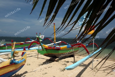 Asien, Suedost, Indonesien, Bali, Insel, Sanur, Strand, Fischerboot,  (Urs Flueeler) 