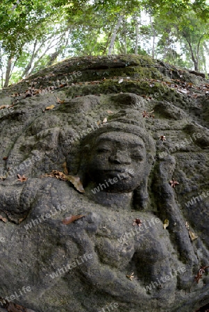 The Tempel Ruin of  Kbal Spean 50 Km northeast of in the Temple City of Angkor near the City of Siem Riep in the west of Cambodia.