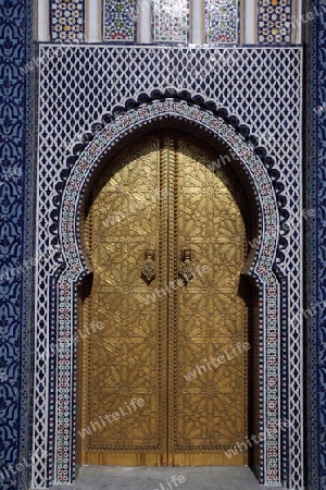 The Kindpalace of  Dar el Makhzen in the old City in the historical Town of Fes in Morocco in north Africa.