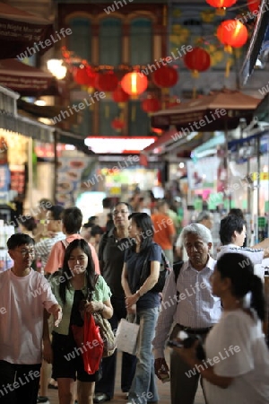 Asien, Suedost, Singapur, Insel, Staat, Stadt, City, China Town, Marktstrasse, Markt, Nachtmarkt, Gasse, Alltag, Wirtschaft, Zentrum,  Nacht,