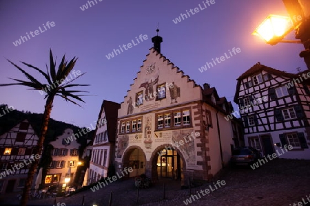 the old town of the villige Schiltach in the Blackforest in the south of Germany in Europe.