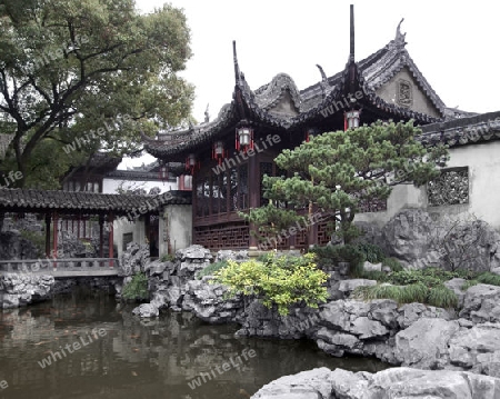 detail of the historic Yuyuan Garden in Shanghai (China).The garden was created in the year 1559 by Pan Yunduan