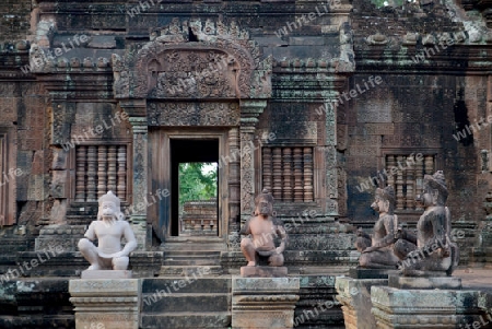 The Tempel Ruin of  Banteay Srei about 32 Km north of the Temple City of Angkor near the City of Siem Riep in the west of Cambodia.