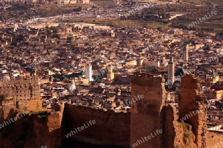 The Medina of old City in the historical Town of Fes in Morocco in north Africa.