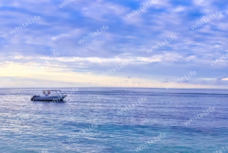 Stunning high resolution beach panorama taken on the paradise islands Seychelles.