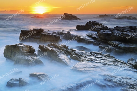 Sonnenuntergang auf Bird Island, Lamberts Bay, Western Cape, Westkap, S?dafrika, Afrika