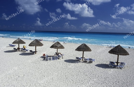 The Beach of Cancun in the Province Yucatan in the south of Mexico 