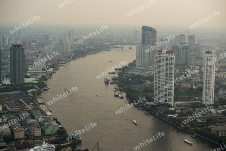 The Skyline view from the Sky Bar at the Riverside Aerea in the city of Bangkok in Thailand in Southeastasia.