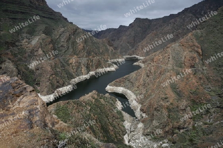 a Landscape of the Mountain Region of  Tamadaba in the centre of the Canary Island of Spain in the Atlantic ocean.