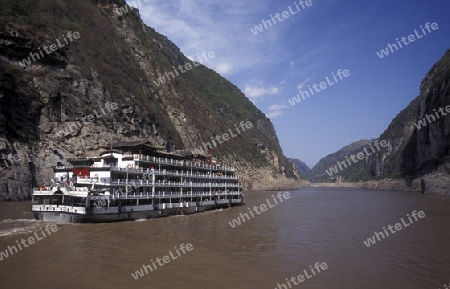 the landscape of the yangzee river in the three gorges valley up of the three gorges dam projecz in the province of hubei in china.