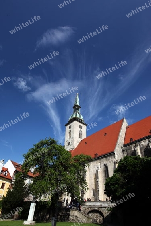 Europa, Osteuropa, Slowakei, Hauptstadt, Bratislava, Altstadt,  Sommer, Panorama, Ubersicht, Donau, Dom, St martins Dom,