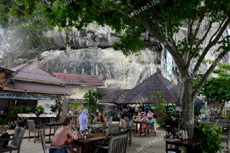 The Hat Tom Sai Beach at Railay near Ao Nang outside of the City of Krabi on the Andaman Sea in the south of Thailand. 