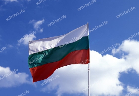 the army of Bulgaria with the Bulgaria Flag at Fort of the city of Veliko Tarnovo in the north of Bulgaria in east Europe.