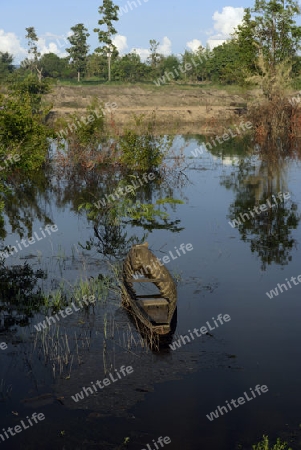 Eine Lagune bei Khong Chiam in der Umgebung von Ubon Ratchathani im nordosten von Thailand in Suedostasien.