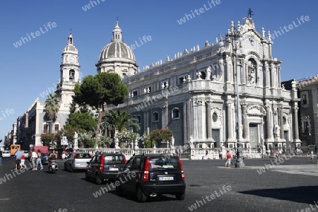 the Dom Sant Agata at the Piazza del Duomo in the old Town of Catania in Sicily in south Italy in Europe.