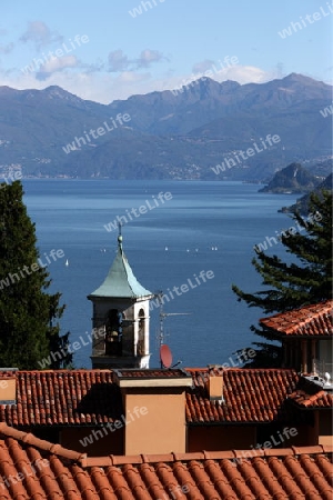 The Village of Stresa on the Lago Maggiore in the Lombardia  in north Italy. 