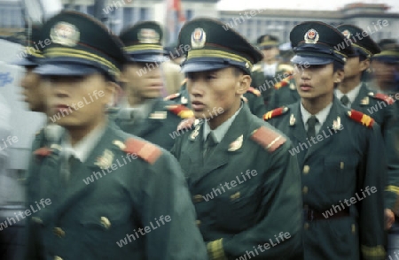 the army in the old town in the city of beijing in the east of china in east asia. 