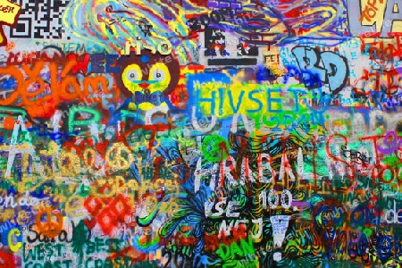 John Lennon Mauer in Prag / John Lennon Wall in Praha