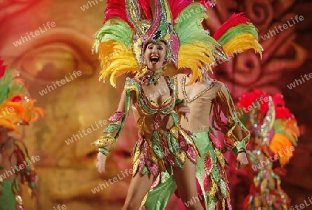 the carneval in the city of Las Palmas on the Island Gran Canary on the Canary Island of Spain in the Atlantic Ocean. 